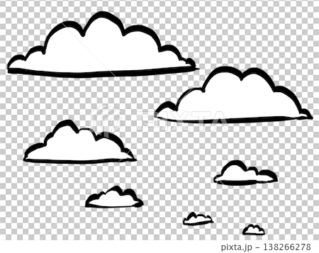 雲のイラスト (筆タッチ) シンプル 雲のイラスト (筆タッチ) シンプル 138266278