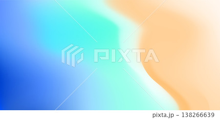 Summer beach background with blurred gradient. Soft blur of turquoise ocean water, sand, wave. Tropical coast scene with copy space for travel and vacation banner. Vector illustration 138266639