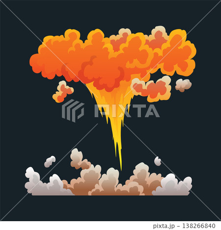 Explosion animation. Animation for game of the explosion effect. Cartoon animation for game. Exploding effect. Hand drawn vector illustration 138266840