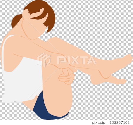 夏服を着た女性のイラスト 夏服を着た女性のイラスト 138267102