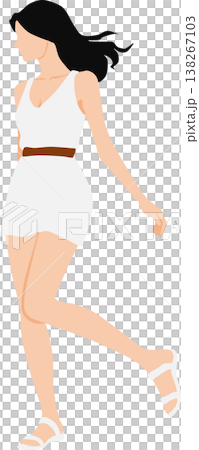 夏服を着た女性のイラスト 夏服を着た女性のイラスト 138267103