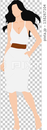 一個穿著夏天衣服的女人的插圖 一個穿著夏天衣服的女人的插圖 138267104