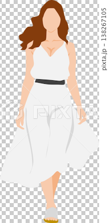 Illustration of a woman wearing summer clothes 138267105