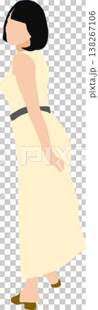 一個穿著夏天衣服的女人的插圖 一個穿著夏天衣服的女人的插圖 138267106