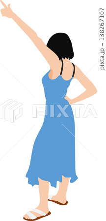 夏服を着た女性のイラスト 夏服を着た女性のイラスト 138267107