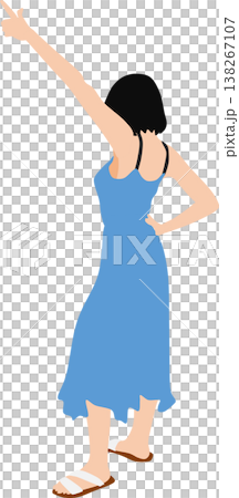 一個穿著夏天衣服的女人的插圖 一個穿著夏天衣服的女人的插圖 138267107