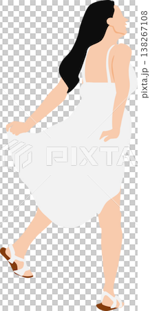 一個穿著夏天衣服的女人的插圖 一個穿著夏天衣服的女人的插圖 138267108