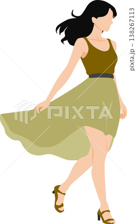 夏服を着た女性のイラスト 夏服を着た女性のイラスト 138267113