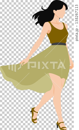 夏服を着た女性のイラスト 夏服を着た女性のイラスト 138267113