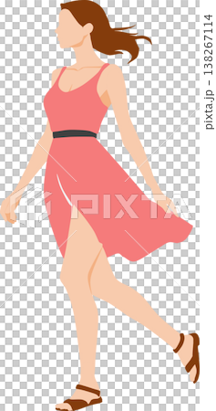 Illustration of a woman wearing summer clothes Illustration of a woman wearing summer clothes 138267114