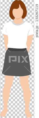 一個穿著夏天衣服的女人的插圖 一個穿著夏天衣服的女人的插圖 138267119