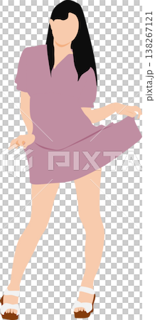 一個穿著夏天衣服的女人的插圖 138267121