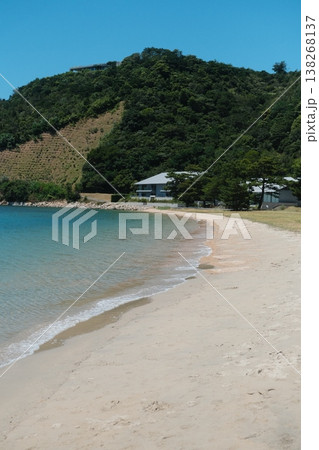 Serene Coastal View With Lush Greenery Serene Coastal View With Lush Greenery 138268137