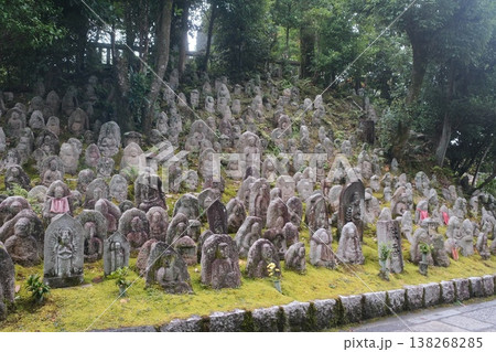Ancient Stone Jizo Statues Peaceful Garden Scene Ancient Stone Jizo Statues Peaceful Garden Scene 138268285