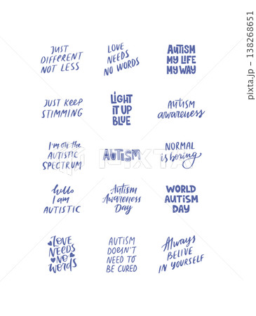 Autism Awareness Day hand drawn quotes 138268651