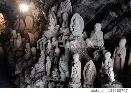 Ancient Stone Buddha Statues Sacred Display Ancient Stone Buddha Statues Sacred Display 138268767