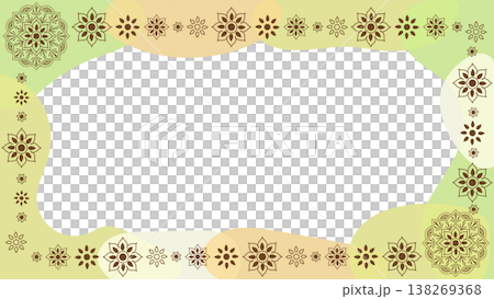 An elegant frame with a pastel-colored abstract background and mandala decoration. An elegant frame with a pastel-colored abstract background and mandala decoration. 138269368