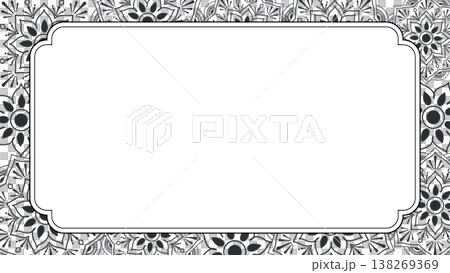 Elegant black mandala pattern decorative frame background 138269369