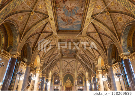 Interior of Hungarian Parliament Building Orszaghaz in Budapest, Hungary 138269659