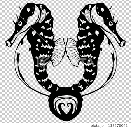求愛中の竜の落とし子これでも立派な魚です切り絵貼り絵イラスト 求愛中の竜の落とし子これでも立派な魚です切り絵貼り絵イラスト 138270041