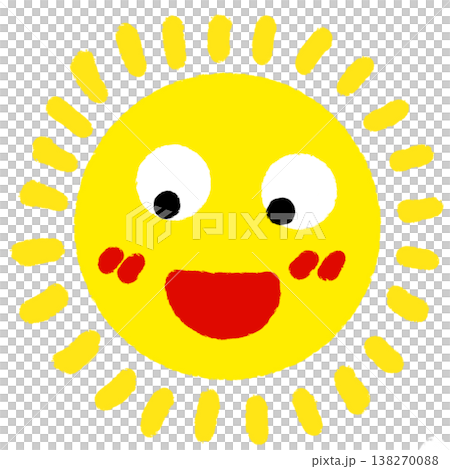 太陽の手描きイラスト(png、透過素材、白背景) 太陽の手描きイラスト(png、透過素材、白背景) 138270088