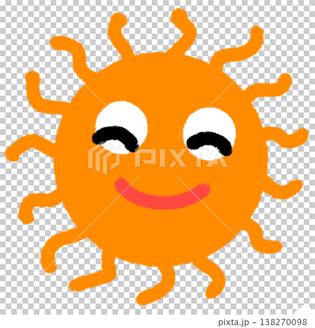 太陽の手描きイラスト(png、透過素材、白背景) 太陽の手描きイラスト(png、透過素材、白背景) 138270098