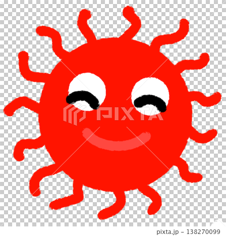 太陽の手描きイラスト(png、透過素材、白背景) 太陽の手描きイラスト(png、透過素材、白背景) 138270099