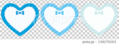 可愛的藍色心形相框 138270203