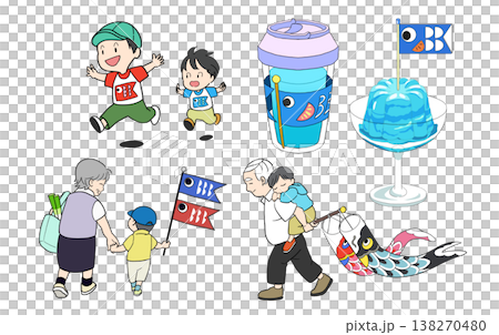 A set featuring illustrations of carp streamers for May. A set featuring illustrations of carp streamers for May. 138270480