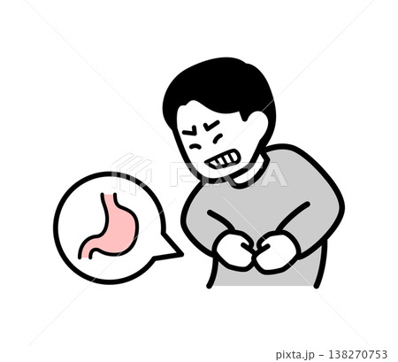 胃痛に苦しむ男性のイラスト 138270753
