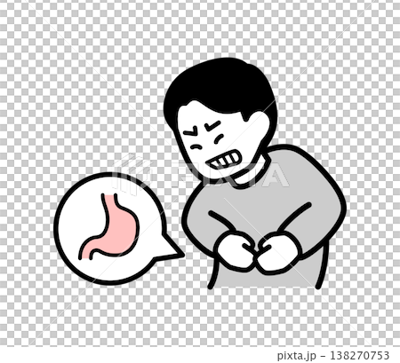 胃痛に苦しむ男性のイラスト 138270753