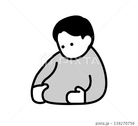 肥満体型の男性のイラスト 肥満体型の男性のイラスト 138270756
