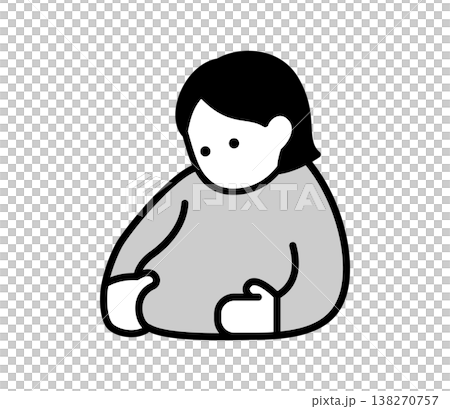 肥満体型の女性のイラスト 138270757