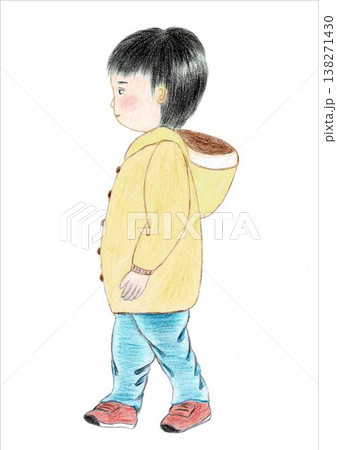 男の子　横姿　イラスト2 138271430