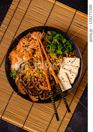 Korean style instant noodle, Shin Ramyeon. Korean style instant noodle, Shin Ramyeon. 138271506