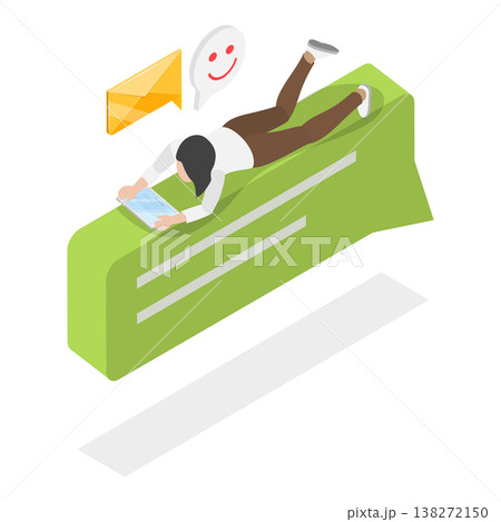 3D Isometric Flat Vector Illustration of Digital Conversation, Chat Friend Messages. Item 2 3D Isometric Flat Vector Illustration of Digital Conversation, Chat Friend Messages. Item 2 138272150