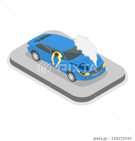 3D Isometric Flat Vector Illustration of Car Crash, Depicting Concept Of Road Accident. Item 2 3D Isometric Flat Vector Illustration of Car Crash, Depicting Concept Of Road Accident. Item 2 138272343