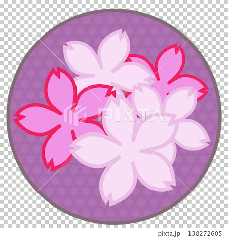 圓形背景的櫻花插圖 圓形背景的櫻花插圖 138272605