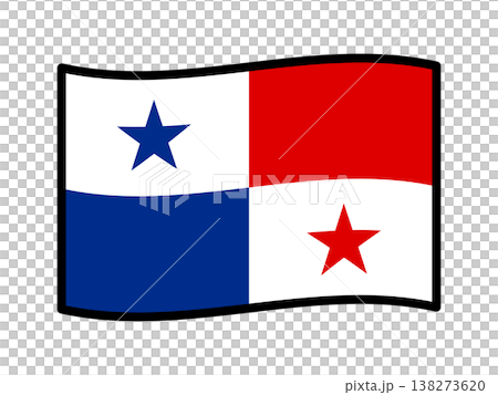 Illustration material of the Panamanian flag 3 Illustration material of the Panamanian flag 3 138273620