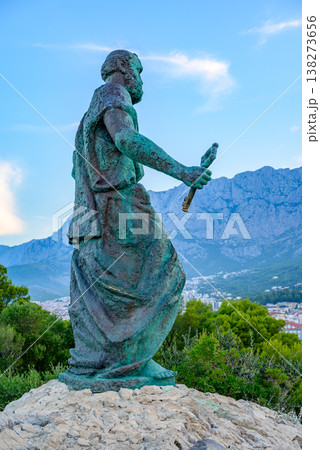 Statute of St. Peter at the entrance to Makarska bay in Makarska, Croatia Statute of St. Peter at the entrance to Makarska bay in Makarska, Croatia 138273656