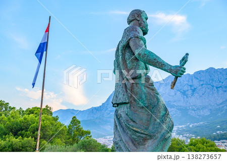 Statute of St. Peter at the entrance to Makarska bay in Makarska, Croatia Statute of St. Peter at the entrance to Makarska bay in Makarska, Croatia 138273657