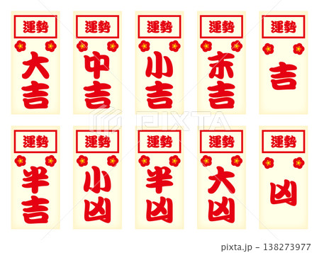 おみくじの運勢イラスト素材セット2 138273977