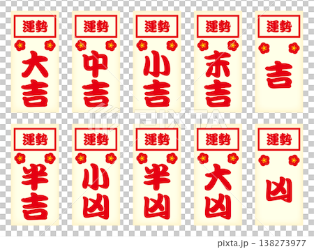 おみくじの運勢イラスト素材セット2 138273977