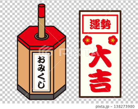 Illustration material for a lucky fortune slip (Daikichi) 138273980