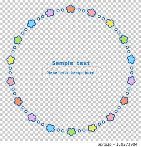 Cute floral round frame material | Design material / Decorative frame Cute floral round frame material | Design material / Decorative frame 138273984