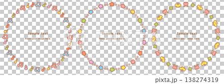 Easy-to-use simple round frame 3-piece set | Design materials and copy space Easy-to-use simple round frame 3-piece set | Design materials and copy space 138274319