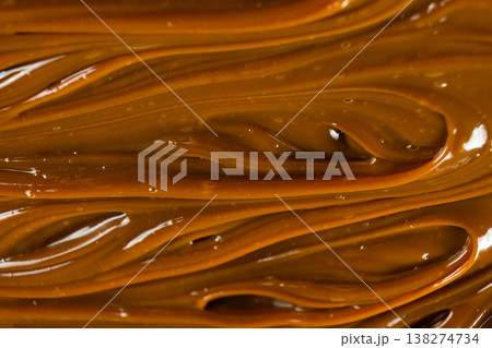 Boiled condensed milk texture or dulce de leche background Boiled condensed milk texture or dulce de leche background 138274734