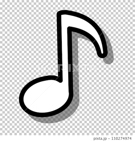 八分音符的簡單線條插圖 138274974