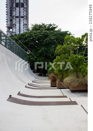 concrete stairs in a park 138275848