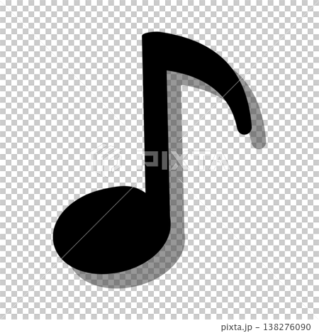 Black silhouette of an eighth note Black silhouette of an eighth note 138276090